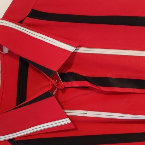 Loris Azzaro Red Black and White Button Shirt. - Picture 2 of 7